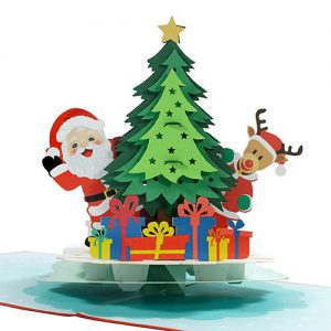 Christmas and new year 3D popup card