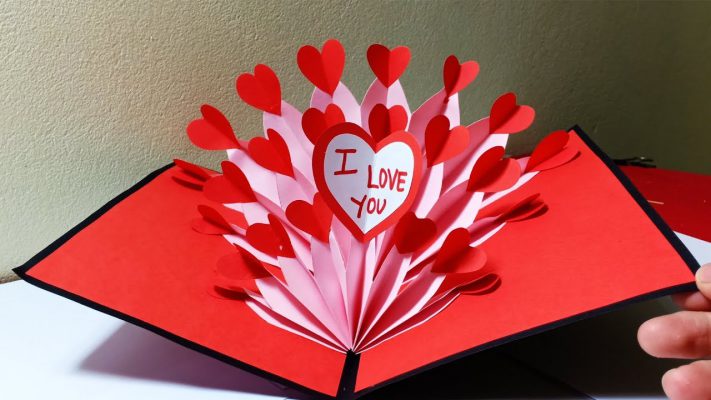 thiệp trái tim 3d valentine